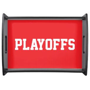 PLAYOFFS Sporty White Athletic Text On Serving Tray