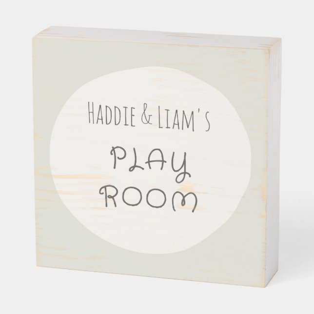 playroom.Custom names  Wood Box Sign wall art (Angled Horizontal)