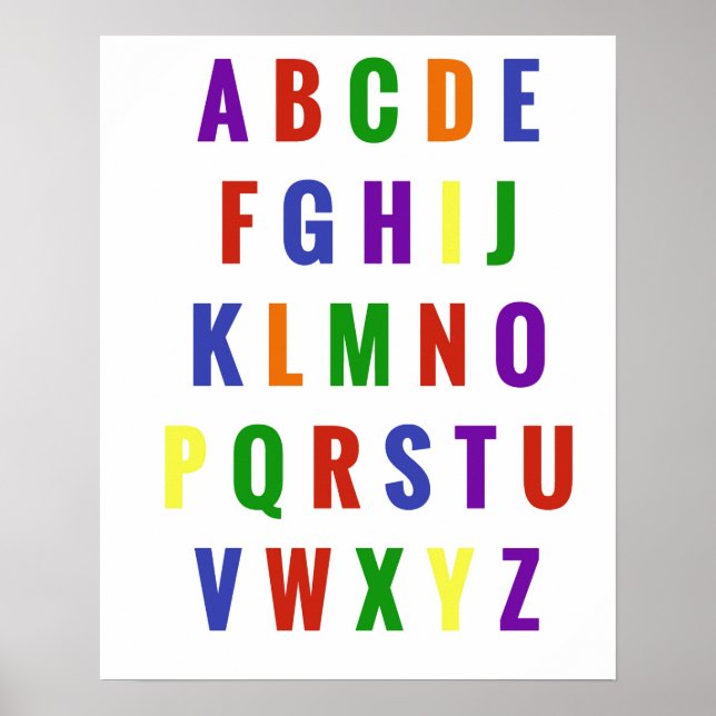 Playroom Letters Alphabet Bright Primary Rainbow Poster (Front)