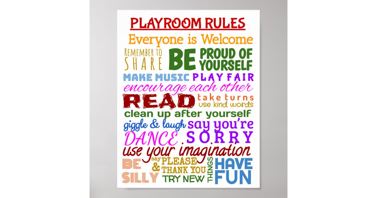 Playroom Rules Poster 