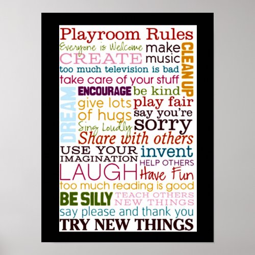 PLAYROOM RULES POSTER