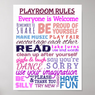 Playroom Rules Poster