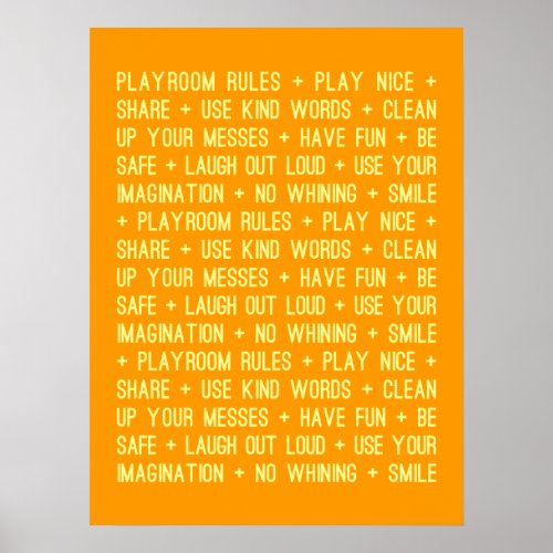 Playroom Rules Poster