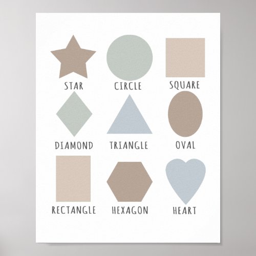 Playroom Shapes Neutral Poster