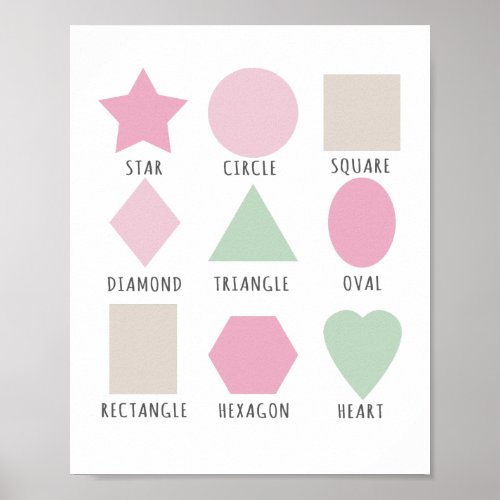 Playroom Shapes Neutral Poster