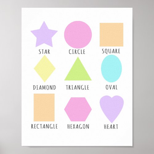 Playroom Shapes Pastel Rainbow Poster