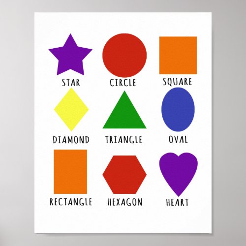 Playroom Shapes Primary Rainbow Poster