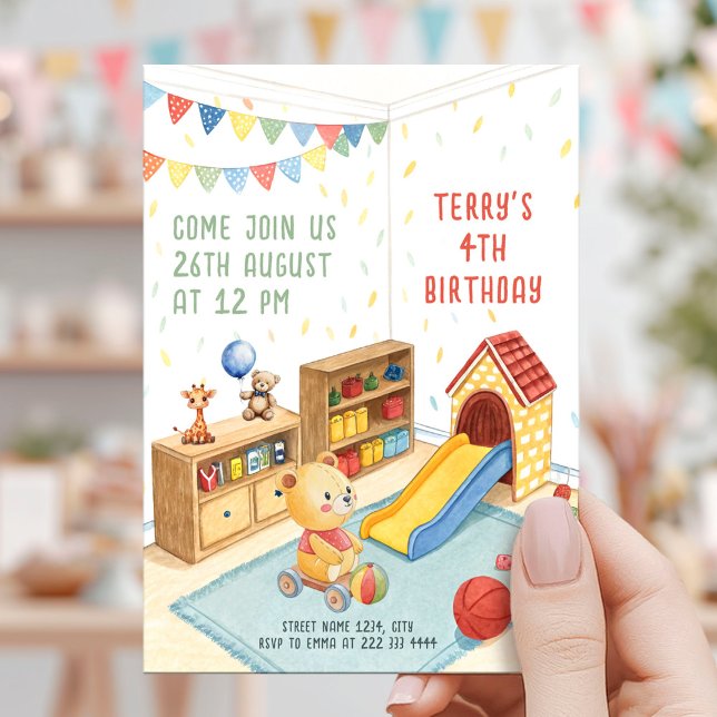 Playroom Toys Kids Birthday Party Invitation (Creator Uploaded)