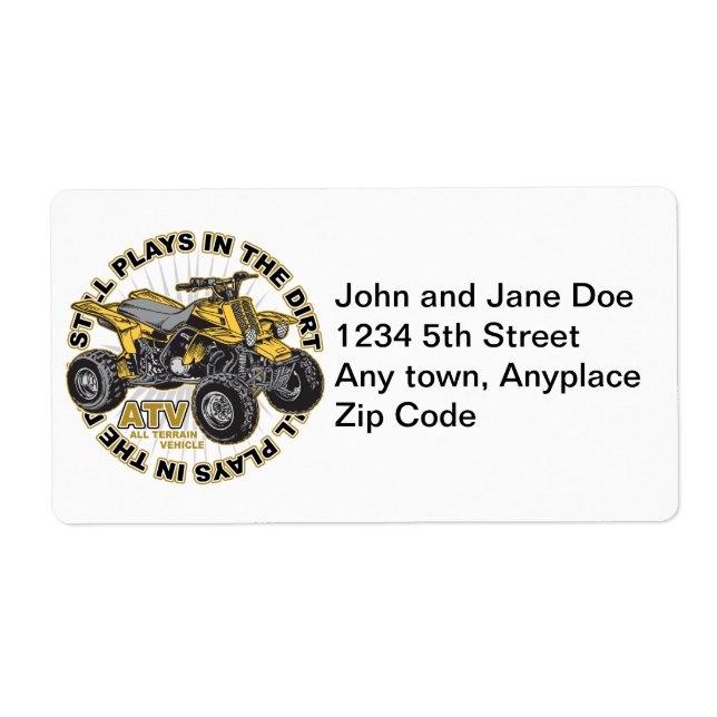 Plays in the Dirt ATV Label (Front)
