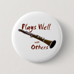 Plays Well with Others Clarinet Button