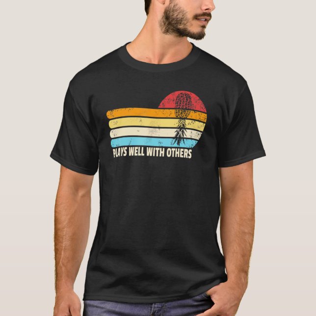 Plays Well With Others Swinger Upside Down Pineapp T-Shirt (Front)