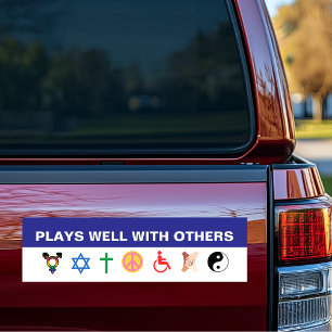 Plays Well With Others Tolerance Car Magnet