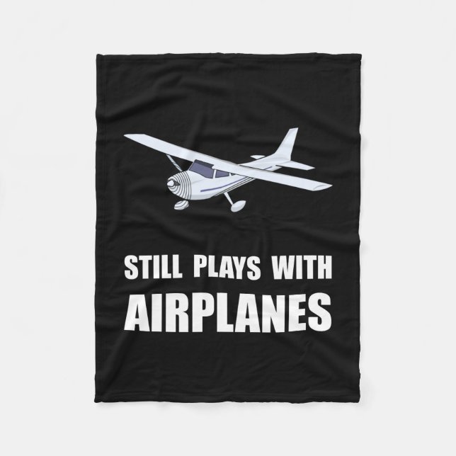 Plays With Airplanes Fleece Blanket (Front)
