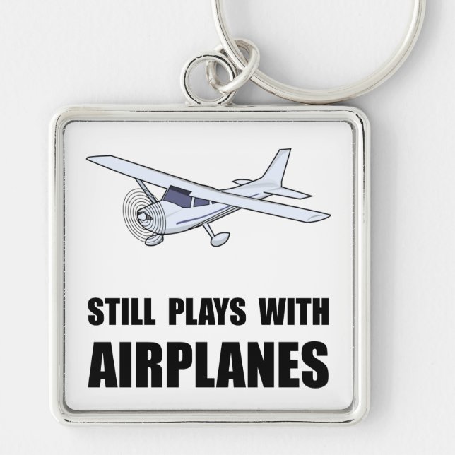 Plays With Airplanes Keychain (Front)