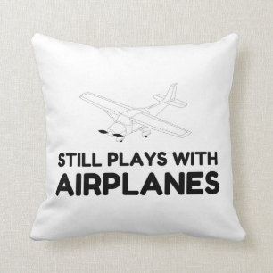 PLAYS WITH AIRPLANES THROW PILLOW