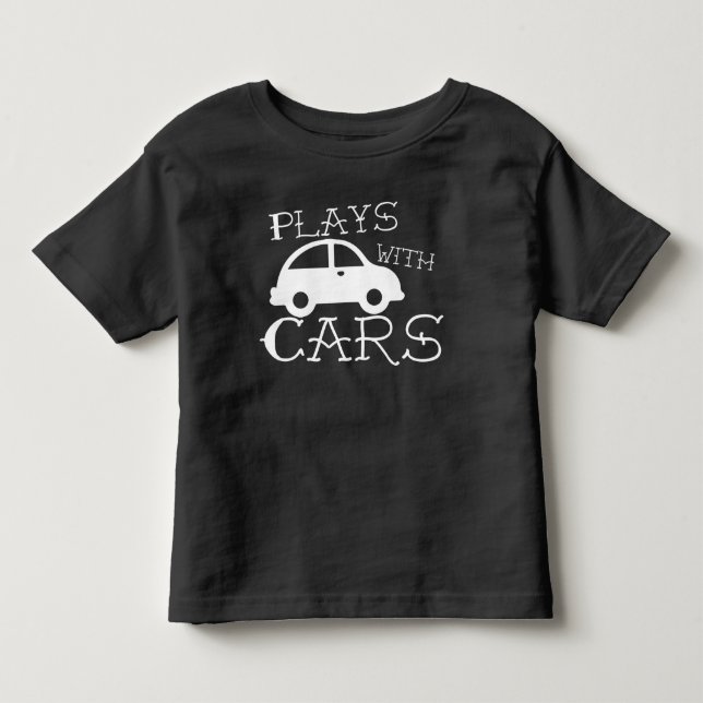 Plays with Cars - Great Fathers Day Gift T-Shirt (Front)