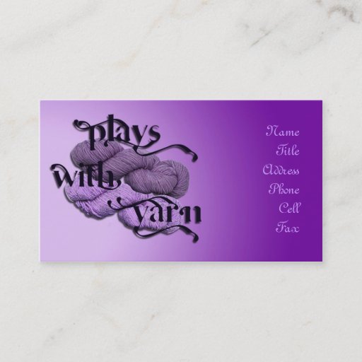 Customizable plays with yarn business card