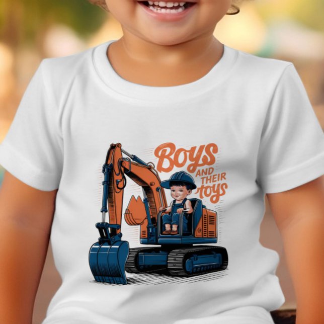 Playtime Atop the Bulldozer Toddler T-shirt (Creator Uploaded)