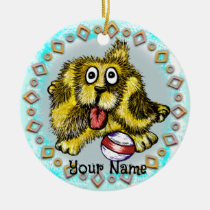 Playtime Dog Ceramic Ornament