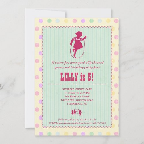 Playtime Fun Vintage Party Invitation - Girl