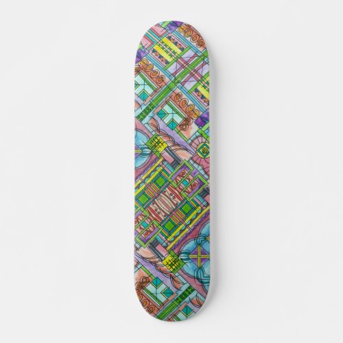 Playtime_Whimsical Abstract Art Skateboard