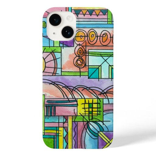 Playtime-Whimsical Abstract Geometric Art Case-Mate iPhone 14 Case