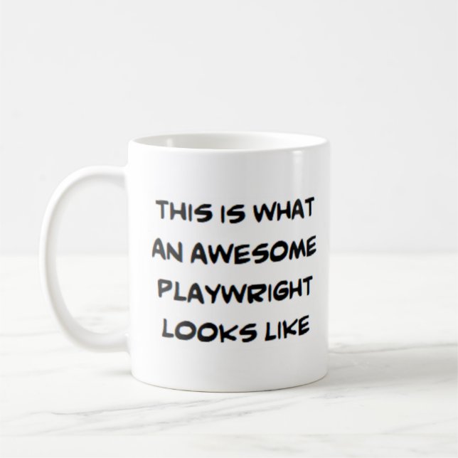 playwright, awesome coffee mug (Left)