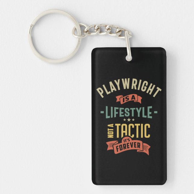 Playwright Job Title Gift Keychain (Front)