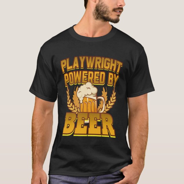 Playwright Powered By Beer T-Shirt (Front)
