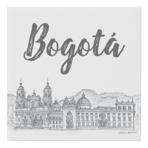 Plaza Bolvar Bogot Colombia Faux Canvas Print