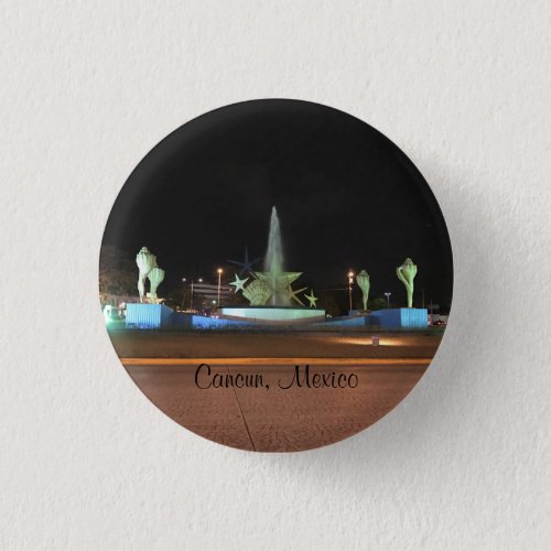 Plaza Caracol Fountain Cancun Pinback Button