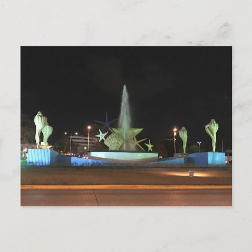Plaza Caracol Fountain Cancun Postcard