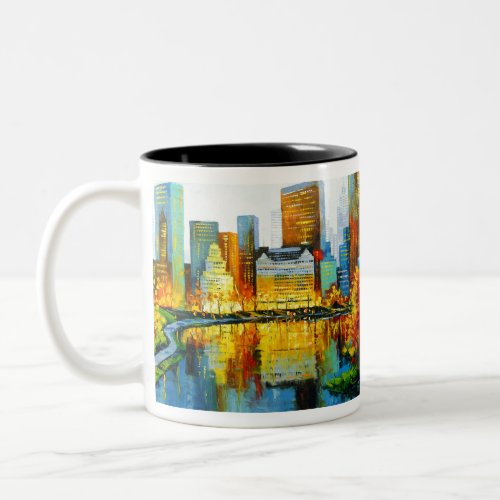 Plaza Central Park Hotel in New York Two_Tone Coffee Mug