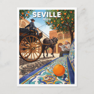 Plaza de Doña Elvira, Seville Spain Postcard