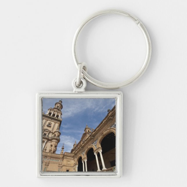 Plaza de Espana, Seville, Andalusia, Spain Keychain (Front)