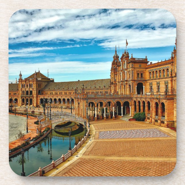 Plaza de Espana, Seville. Spain Beverage Coaster (Front)