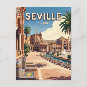 Plaza de España Seville Spain Postcard