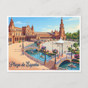 Plaza de España Seville Spain Postcard