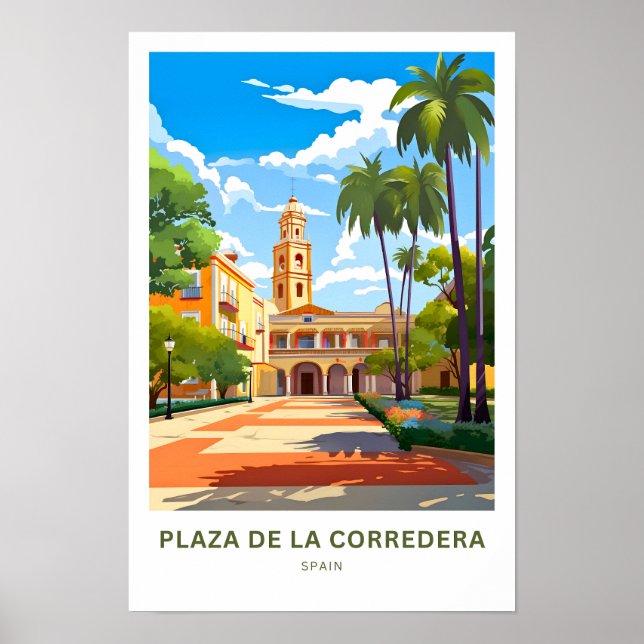 Plaza De La Corredera Spain Travel Print (Front)