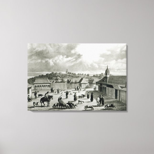 Plaza de San-Carlos de Chiloe, 1835  ] Canvas Print (Front)