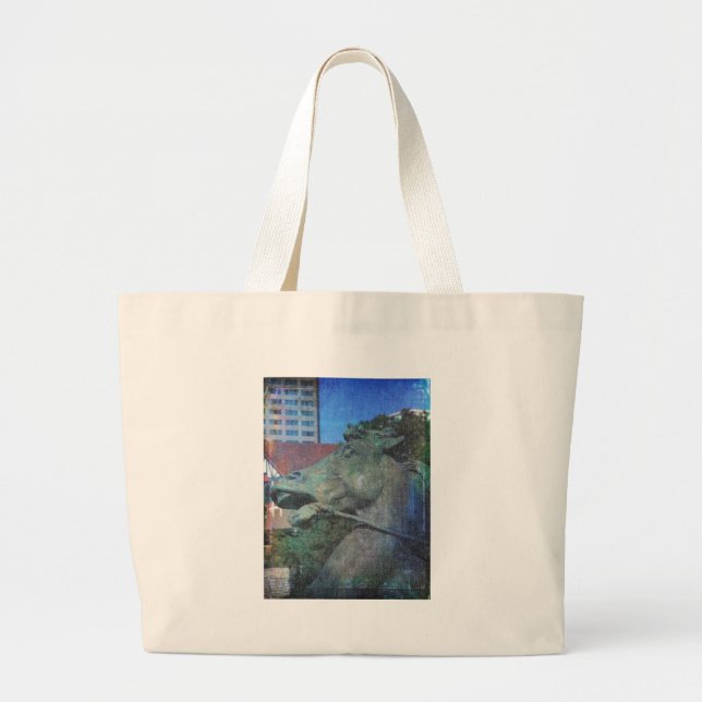 Plaza Horse Fountain Details Large Tote Bag (Front)