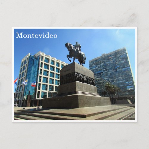 plaza independencia montevideo postcard