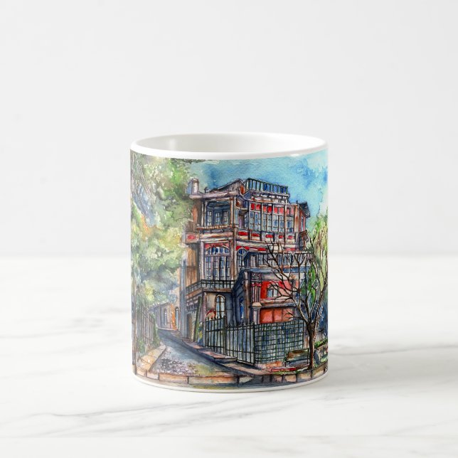 Plaza Joaquín Edwards Bello (watercolor) Coffee Mug (Center)