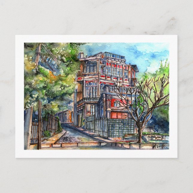 Plaza Joaquín Edwards Bello (watercolor) Postcard (Front)