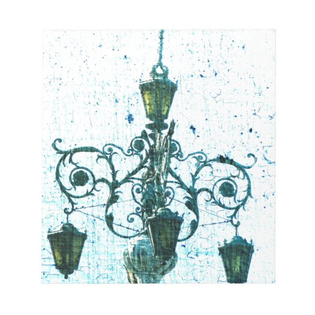 Plaza Light Blue Crackle Notepad (Front)