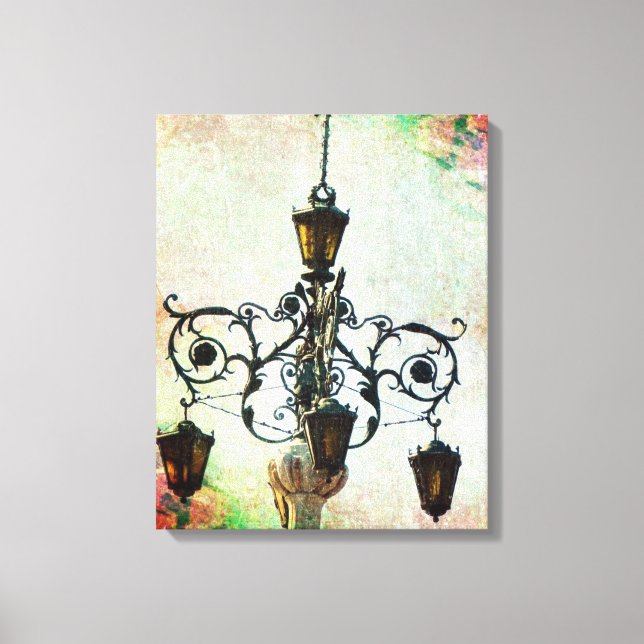 Plaza Light Floral Grunge Canvas Print (Front)