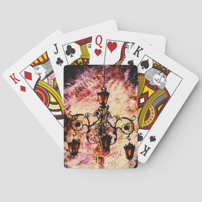 Plaza Light Pink Grunge Poker Cards (Back)