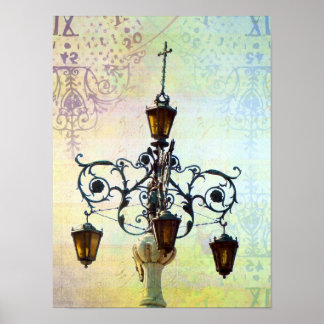 Plaza Light With Pastel Background Poster