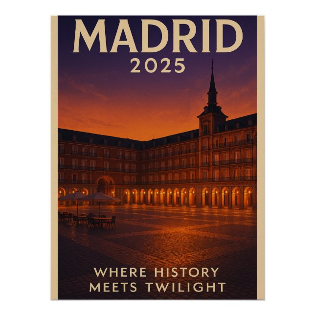 Plaza Mayor Glow – Madrid Poster (Front)