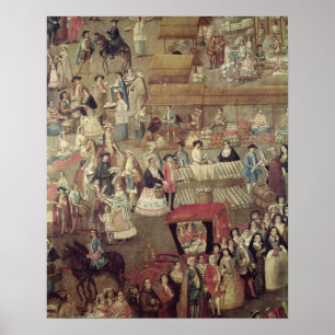 Plaza Mayor in Mexico, detail of the Market Poster